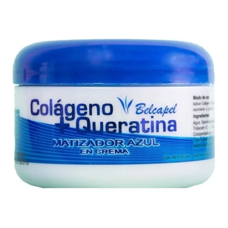 belcapel Matizador Azul Crema Colageno+queratina Belcapel 250ml 6pz