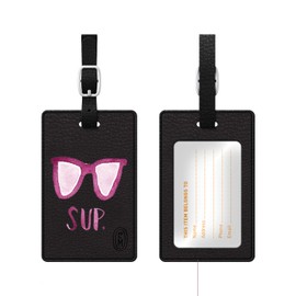 Centon OTM Essentials Black Leather Bag Tag, SUP Hottie