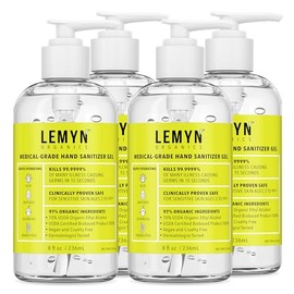 Lemyn Organics Lemyn Organics Medical Grade Hand Sanitizer Gel - 97% ORGANIC - 8 FL.OZ. with PUMP (PACK OF 4)