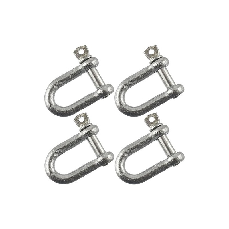 6mm Galvanised Dee Shackle PACK of 4 Shackle Chandlery DK01