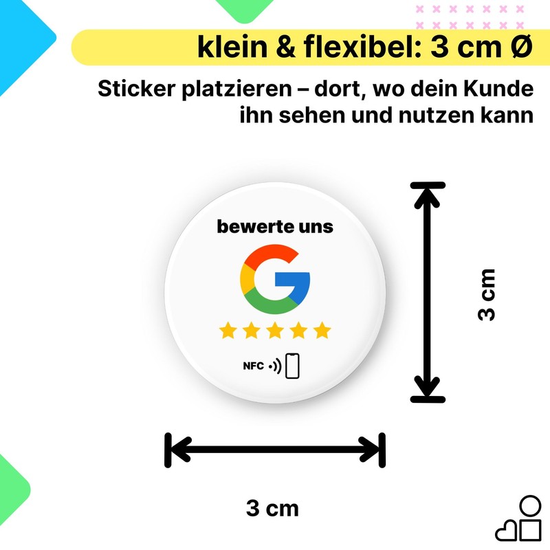 Google Rating NFC Sticker - Individually - Set Up &
