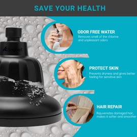 Kangbet Filtered Shower Head,High Pressure Filtered Shower Head for Healthier Hair Skin Reduce Hair Shedding, Protect Colored Hair, Soothe Dry Skin, Reduce Dandruff（5.5 Inch Black Matte）