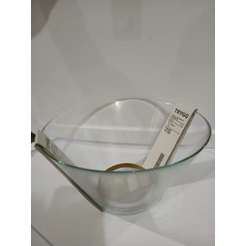 IKEA Trygg Glass Serving Bowl Large Pasta Salad Potluck 11 inch Retired Bowl