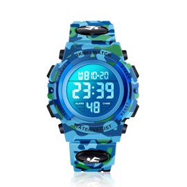 Dodosky Boy Toys Age 5-15, LED 50M Waterproof Digital Sport Watches for Kids Birthday Presents Gifts for 5-15 Year Old Boys - Navy Camouflage