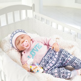 DOLLHOOD Reborn Baby Dolls - 22-Inch Realistic Baby Doll wit Baby Doll Accessories - Lifelike, Soft Silicone Newborn Girl Doll with Movable Arms and Legs - Comes with a Birth Certit