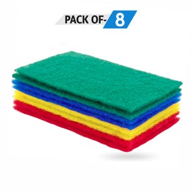 Washing Up Sponge Heavy Duty Scouring Pad Kitchen Dishes Sink Bathroom Nonscratch Wiping Scourer Dual Sided Handgrip Dish Wash Cleaning Absorbent Sponge Kitchen Accessory Assorted Color14.6x10cm (8PK)