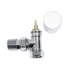 Wärmer System Angled Radiator Valve - White Lockshield Cap &