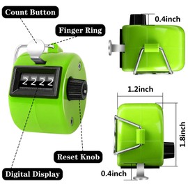 FEBSNOW Yellow Handheld Tally Counter Clicker 4 Digital Number Click Counter for School Event Golf Sports Office Stadium