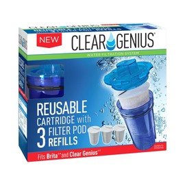 Reusable Cartridge with 3 Filter Pod Refills (SU-31) | Replacement Water Filter Cartridge Compatible with Brita, Pur & Clear Genius Pitchers | Long-Lasting Water Filter Cartridge Replacement