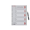 Esselte A4 1-5 Index, Heavy Duty Plastic, Grey