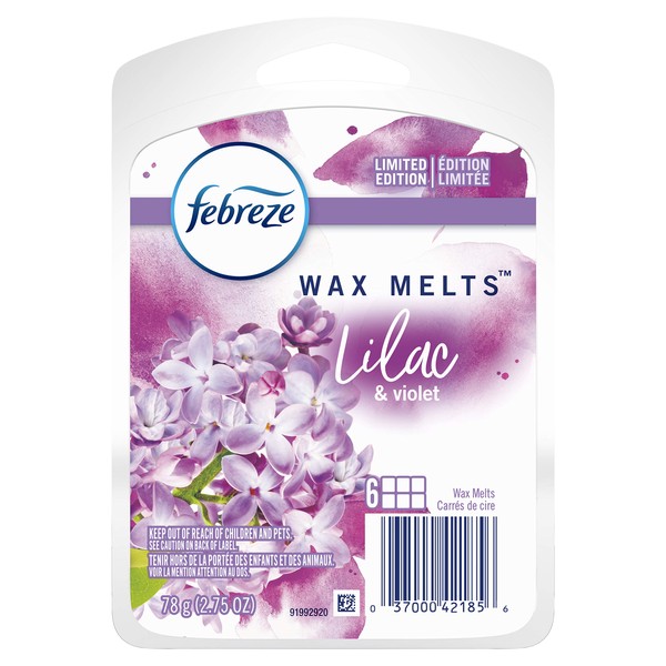 Febreze Odor-Eliminating Wax Melt Air Freshener Refills, Lilac & Violet