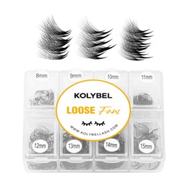 Premade Fans Eyelash Extensions 600 Fans 12D Handmade Volume Lashes Extensions 0.03mm Thickness 8-15mm D Curl Premade Volume Eyelash Extension Middle Stem Promade Lashes(600Fans-12D-0.03D,8-15mm)