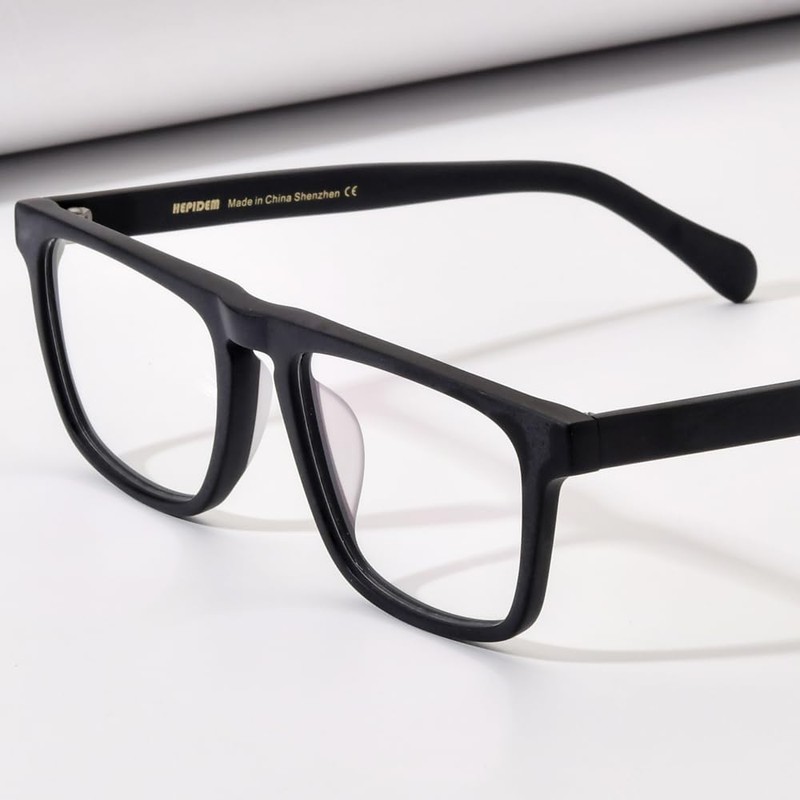 HEPIDEM Matte Acetate Glasses Frame Men Vintage Square Eyeglasses Optical