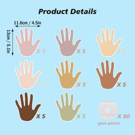 Lucleag 40 PCS Hand Prints Cutouts for Classroom Decorations, Helping Hand Handprint Paper Cut-Outs Student Nameplates Name Tag for Back to School Bulletin Board Wall Decorations