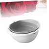 Mikinona Double Draining Basket Rotating Washing Basket Multi Purpose Kitchen