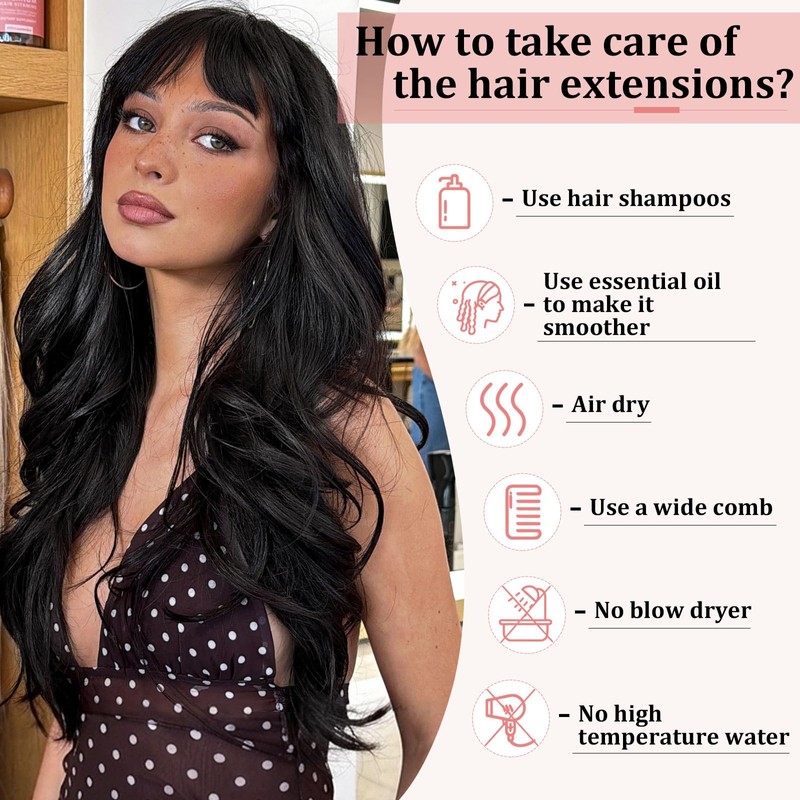 Clip in Hair Extensions Long Wavy Hair Extensions for Women