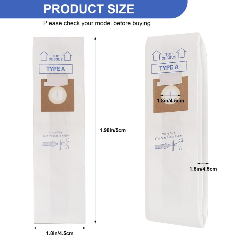 4010001A Vacuum Bags Replacement for Hoover Convertible, Decade 80, Concept