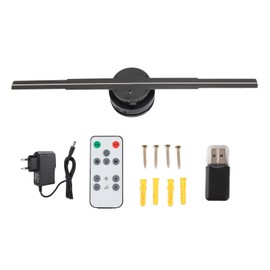 3D Hologram Fan 16.5 Inch 384 Light Beads 1024x1024P Resolution Supports WiFi APP 3D Advertising Machine for Business Shop Holiday Events 100‑240V EU Plug