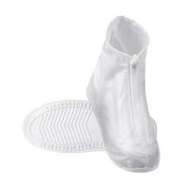 1 Pair White Transparent Waterproof Shoe Covers, Reusable Waterproof Shoe Covers, Shoe Protectors, Washable Shoe Covers, Non-Slip Rubber Sole Shoe Covers