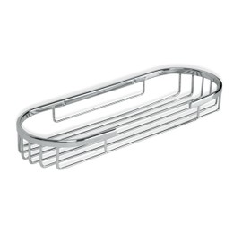 TATAY Krom oval basket, small format, functional design, with front opening, made of chromed brass and stainless steel.