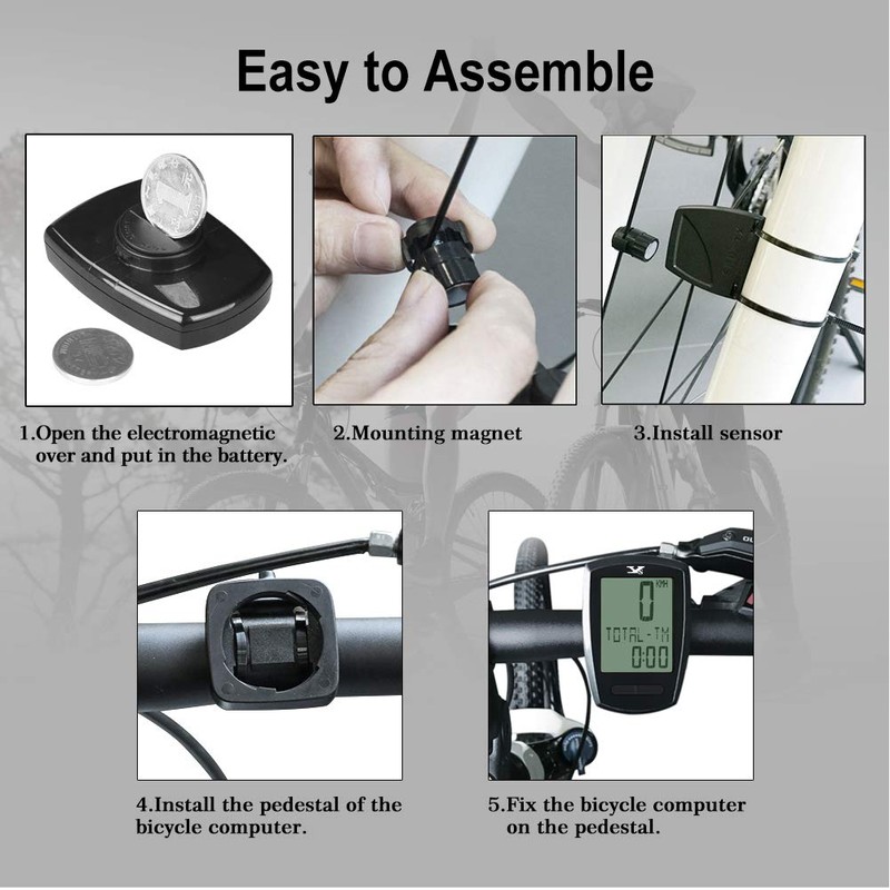 KASTEWILL Waterproof Wireless Bicycle Computer, German Bicycle Speedometer Wireless Tachometer
