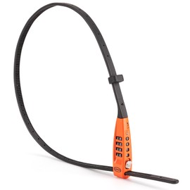 CXWXC Zip Tie Lock - 4-Digit Combo Cable Locks for Bike Motorcycle Helmet, Skateboard, Skis, Snowboard, Stroller & Cabinet - Ideal for Lightweight Security (Orange, 70CM)