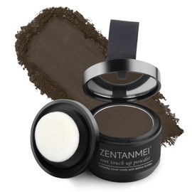ZENTANMEI Root Touch Up Hairline Powder for Women & Men, Gray Hair Cover Up, Hairline Shadow Powder Sweatproof & Windproof, 0.14 oz Root Cover Up Powder for Thinning Hair (Dark Brown)