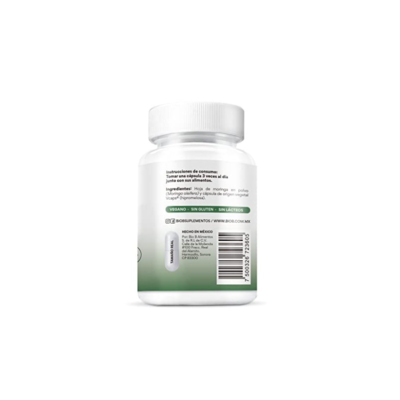 Bio B Moringa 60 cpsulas veganas Antioxidante, Antiinflamatorio.