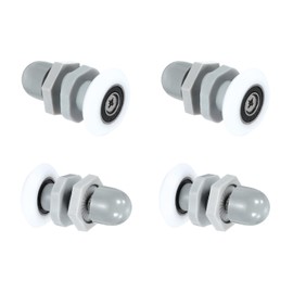 MECCANIXITY Shower Door Rollers Wheels, 25mm Diameter Bathroom Glass Shower Door Replacement Parts Runner Sliding Roller for Bathroom Glass Doors Kitchen, (Grey, Pack of 4)