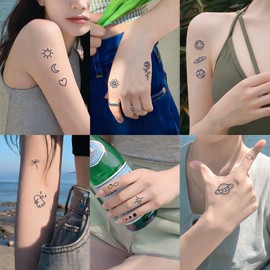 Luluen Pick Cute Mini Tattoo Sticker Friendship Couple, 1 Piece, Set of 5 Cute Mini Tattoos / 루루엔픽 귀여운 미니 타투스티커 우정 커플, 1개, 귀여운미니타투5장세트