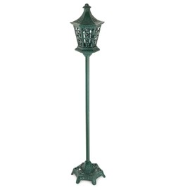 Sungmor Outdoor Decorative Lanterns, 47" Tall Cast Iron Floor Standing Candle Holders, Rustic Lantern Stand for Lawn Yard, Heavy Garden Lamp Post Porch Decor, Large Landscaping Candle Lantern