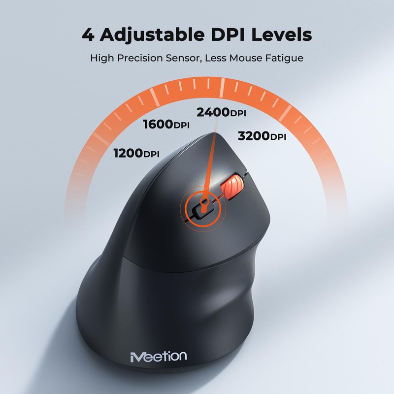 MEETION Ergonomic Mouse Wireless, Bluetooth Vertical Mouse with 3 Multi-Device