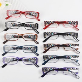 Gr8Sight 10 Pack Reading Glasses For Women Pattern Print Readers with Spring Hinges +1.0