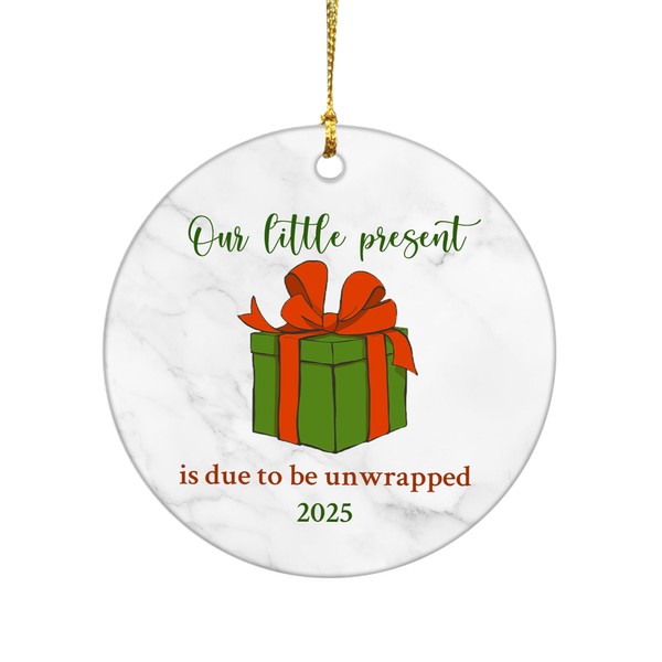 Expecting Baby Christmas Ornaments, Our Little Present is Due to