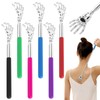 JIANGZHIB Pack of 6 Extendable Stainless Steel Back Scratchers, Telescopic,