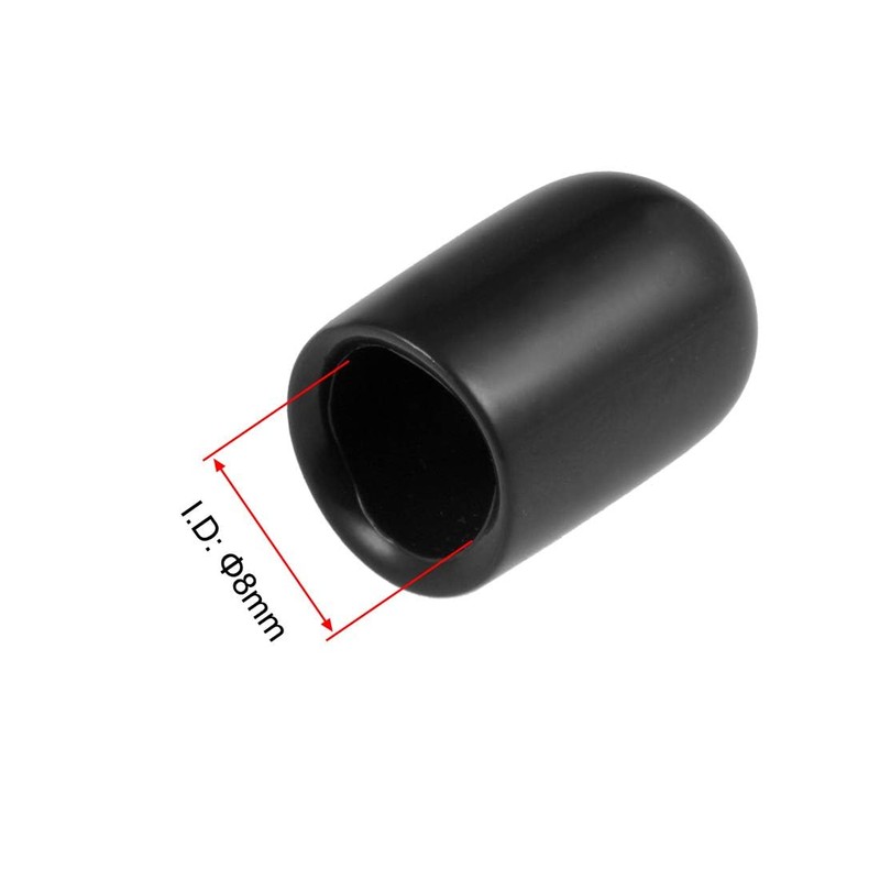 TA-VIGOR 80Pcs Rubber End Caps, 8mm ID Round Flexible Screw