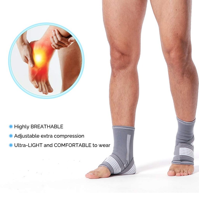 NEOtech Care Adjustable Ankle Support Brace, Gray (Size S, 1