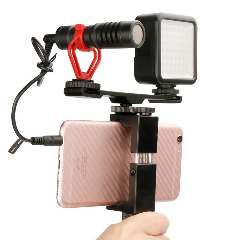 Hezhou Hot Shoe Adapter Dual Camera Double Bracket for Cold