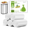 4 Gallon Biodegradable-Trash-Bag Small-Garbage-Bags For Bathroom - White Compostable 200