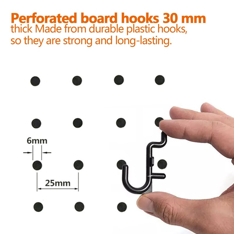 Nivithi Set of 50 J-Shape Pegboard Hooks Kit, Includes Peg