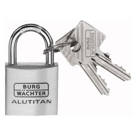 Burg-Wächter Alutitan Trio 770 40 SB Padlocks with Keys, Keyed Alike Padlock, 6.5 mm Shackle Thickness, Rustproof Interior, 4 Keys, Set of 3