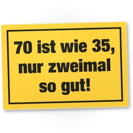 DankeDir! 70 ist wie 35 - Kunststoff Schild 30 x 20 cm - Geburtstagsgeschenk Geschenk 70. Geburtstag Männer & Frauen - Geburtstagsdeko 70 Jahre Geburtstagskarte Partydeko Geschenkidee 70er