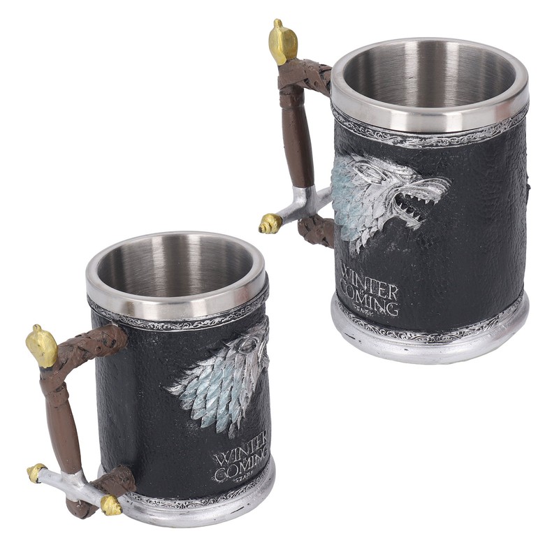 Stainless Steel Liner Mug Resin Decorative Hand Painted Beer Cup