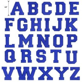QianSiLi Chenille Iron On Letters for Clothes Varsity Letter Patches Embroidered Patch Iron On Patches for Clothing Jacket/Hoodie/Varsity (4.5",Blue,J)