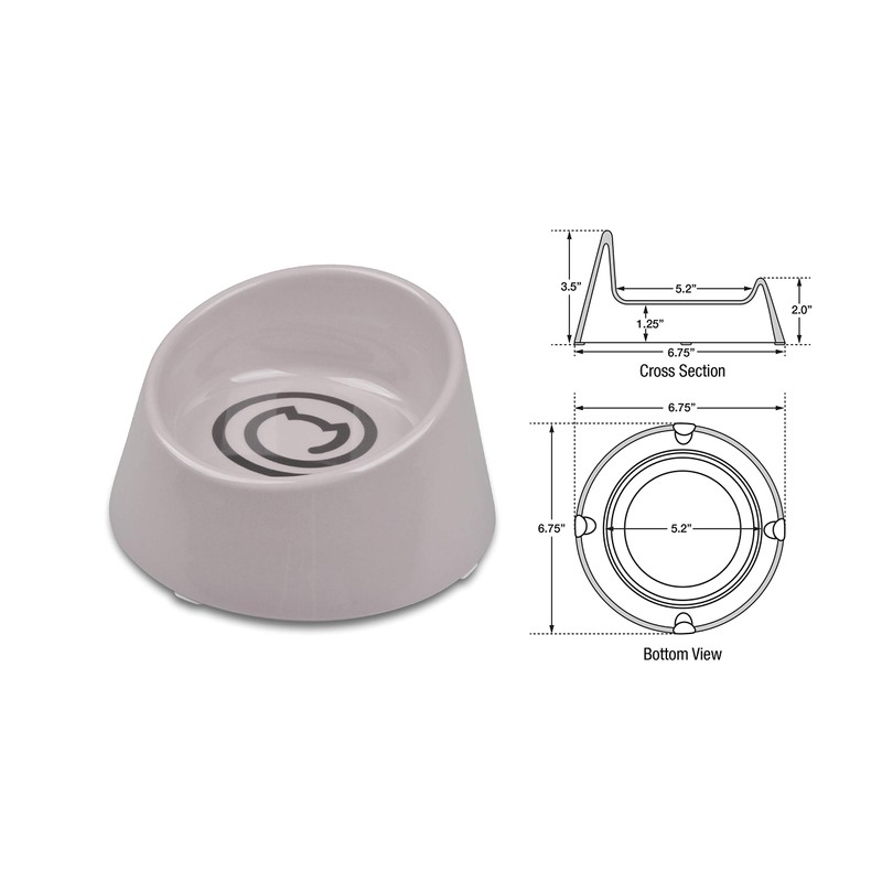 Van Ness Ecoware Raised, No Tip, High Back Cat Bowl,