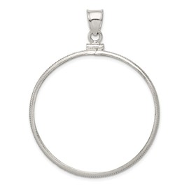 Jewels By Lux Sterling Silver 39.4 x 3.1mm 1 oz. Plain Coin Bezel Pendant