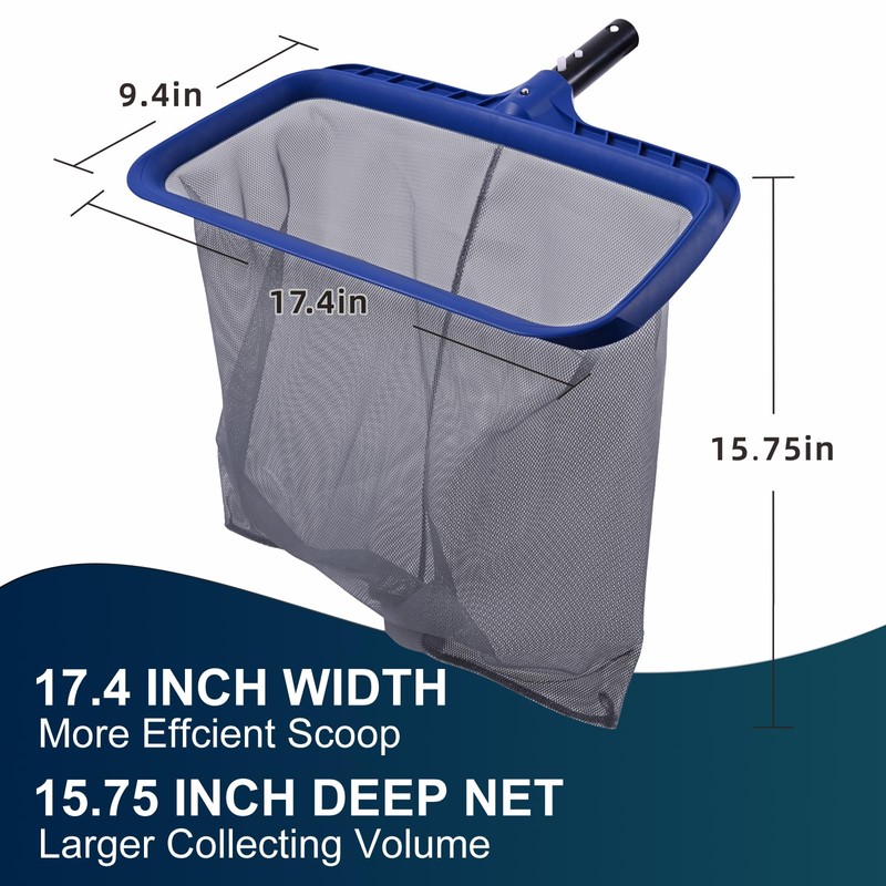 POOLAZA Pool Skimmer Net, Larger Capacity Pool Net Skimmer with