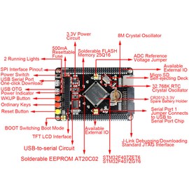 STM32F407ZET6 Development Board, ARM STM32 ARM Cortex-M4 MCU Core System Board TF Card Base