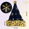 Hikkcos Black Santa Hat Christmas Leopard Santa Hat Furry Velvet