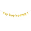 Hip Hop Hooray! Gold Glitter Banner,Birthday,Housewarming Decor (Gold).